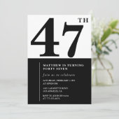 Invitations de 47e anniversaire Black and White El (Debout devant)