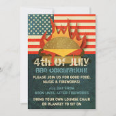 Invitations de 4 juillet BBQ Party Grunge (Devant)