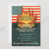 Invitations de 4 juillet BBQ Party Grunge (Dos)