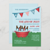 Invitations de 4 juillet de pique-nique (Devant / Derrière)
