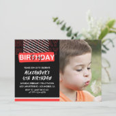 Invitations de 4e anniversaire garçon Fête Photo R (Debout devant)