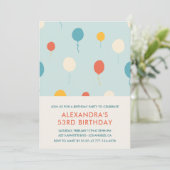 Invitations de 53e anniversaire Balloons Moderne (Debout devant)