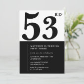 Invitations de 53e anniversaire Black and White El (Debout devant)