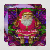 Invitations de 5,25 po de Père Noël (Devant / Derrière)