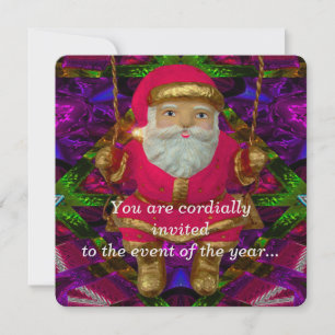 Invitations de 5,25 po de Père Noël