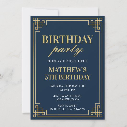 Invitations de 5e anniversaire Anniversaire fête g (Devant)