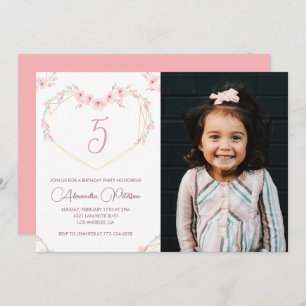 Invitations de 5e anniversaire Boho Floral Photo