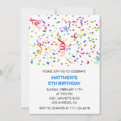 Invitations de 5e anniversaire Confetti Rainbow Bo (Devant)