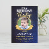 Invitations de 5e anniversaire garçon Elegant Chic (Debout devant)