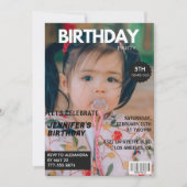 Invitations de 5e anniversaire Girl Magazine Couve (Devant)
