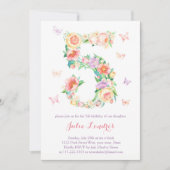 Invitations de 5e anniversaire pour une fille avec (Devant)