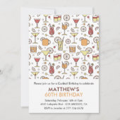 Invitations de 60e anniversaire Cocktail Motif mod (Devant)