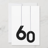 Invitations de 60e anniversaire noir et blanc simp (Dos)