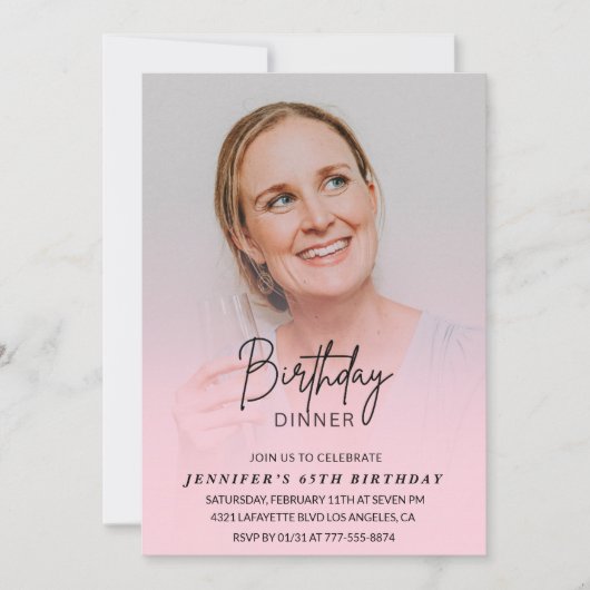 Invitations de 65e anniversaire Anniversaire Dîner (Devant)
