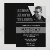 Invitations de 69e anniversaire Black The Man The  (Devant / Derrière)
