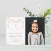 Invitations de 6e anniversaire Boho Floral Photo (Debout devant)