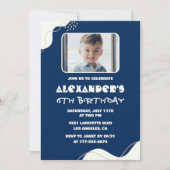 Invitations de 6e anniversaire Boy Photo Simple Na (Devant)