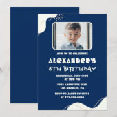 Invitations de 6e anniversaire Boy Photo Simple Na (Devant / Derrière)