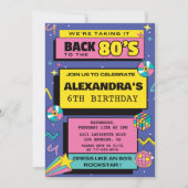 Invitations de 6e anniversaire Throwback Retro 80s (Devant)