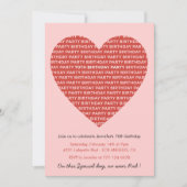 Invitations de 70e anniversaire Modern Red Pink (Devant)