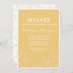 Invitations de 70e anniversaire moderne Floral Jau