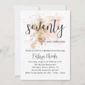 Invitations de 70e anniversaire rose et or (Devant)