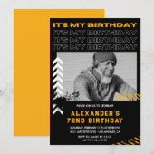 Invitations de 72e anniversaire moderne Hommes Pho (Devant / Derrière)