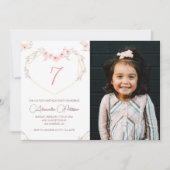 Invitations de 7e anniversaire Boho Floral Photo (Devant)