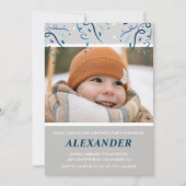 Invitations de 7e anniversaire Boy Confetti Photo  (Devant)