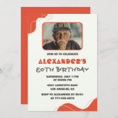 Invitations de 80e anniversaire de Mens Modern Pho (Devant / Derrière)