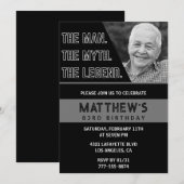 Invitations de 83e anniversaire Black The Man The (Devant / Derrière)