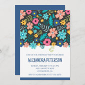 Invitations de 86e anniversaire Floral Pattern (Devant / Derrière)