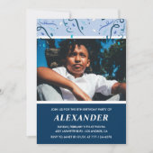 Invitations de 8e anniversaire Photo Navy Blue (Devant)