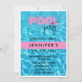 Invitations de 8e anniversaire Pool Party été (Devant)