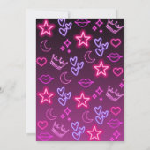 Invitations de 90e anniversaire rose pour son Neon (Dos)