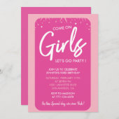 Invitations de 93e anniversaire rose Fille tendanc (Devant / Derrière)