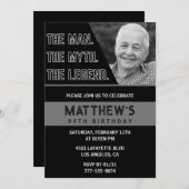 Invitations de 94e anniversaire Black The Man The (Devant / Derrière)