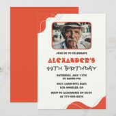 Invitations de 99e anniversaire aux hommes blancs  (Devant / Derrière)