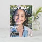 Invitations de 9e anniversaire Girl Magazine Couve (Debout devant)