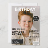 Invitations de 9e anniversaire pour lui Magazine C (Devant)