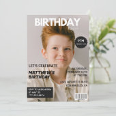 Invitations de 9e anniversaire pour lui Magazine C (Debout devant)