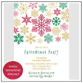 Invitations de amis Party Chic Snowflakes
