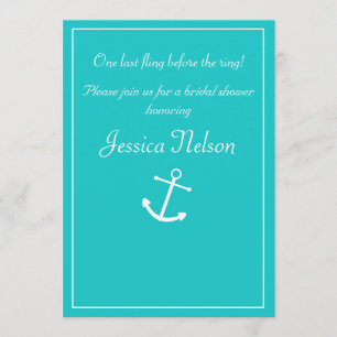 Invitations de Ancres marines turquoise Turquoises