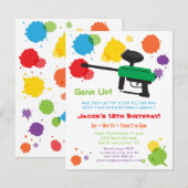 Invitations de Anniversaires de enfants de Splat P (Devant / Derrière)