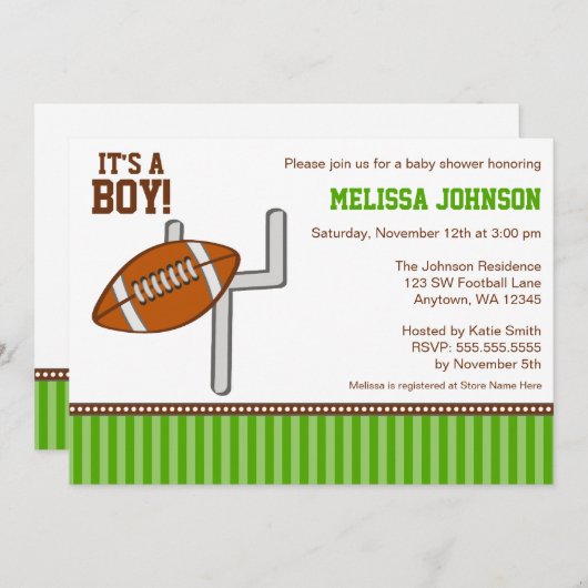 Invitations de baby-foot (Devant / Derrière)