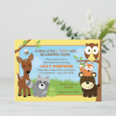 Invitations de baby shower d'amis de forêt de (Debout devant)