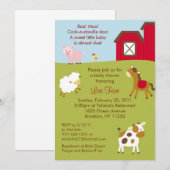 Invitations de baby shower d'animal de ferme de (Devant / Derrière)
