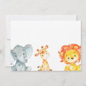 Invitations de baby shower d'animaux de safari (Dos)