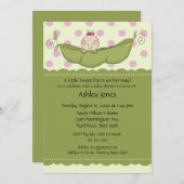 Invitations de baby shower de bébé de cosse de (Devant / Derrière)