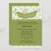 Invitations de baby shower de bébé de cosse de (Devant / Derrière)